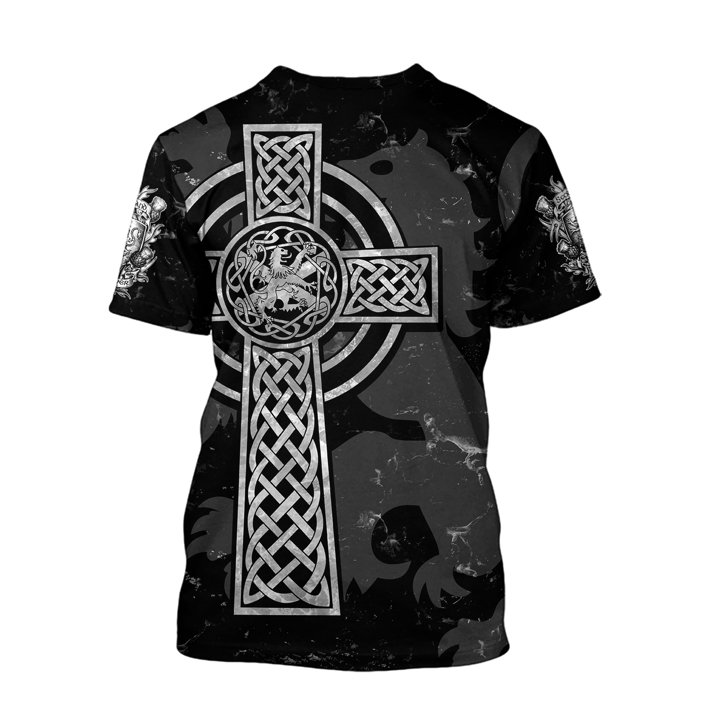 Scottish St-Andrew Lion & Thristle Celtic Cross grey ver1 Hoodie AZ210205 - Amaze Style™-Apparel