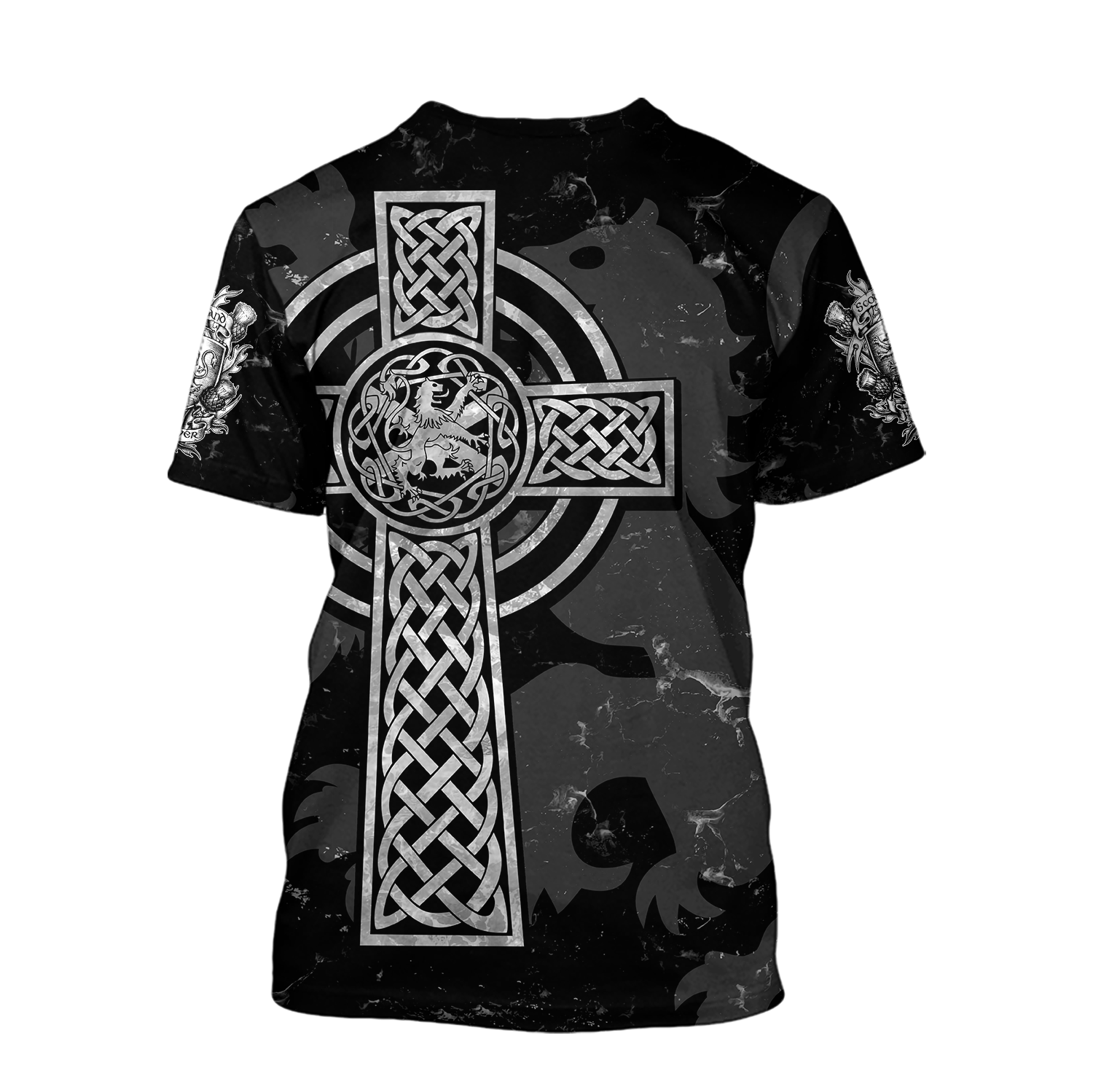 Scottish St-Andrew Lion & Thristle Celtic Cross grey ver1 Hoodie AZ210205 - Amaze Style™-Apparel