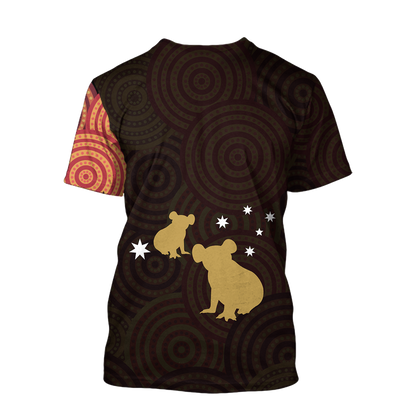Australia In My Heart Aboriginal Tattoo Koala Hoodie Yellow AZ200201 - Amaze Style™-Apparel