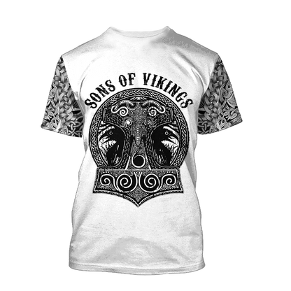 3D All Over Printed Sons Of Vikings Hoodie - Amaze Style™-Apparel