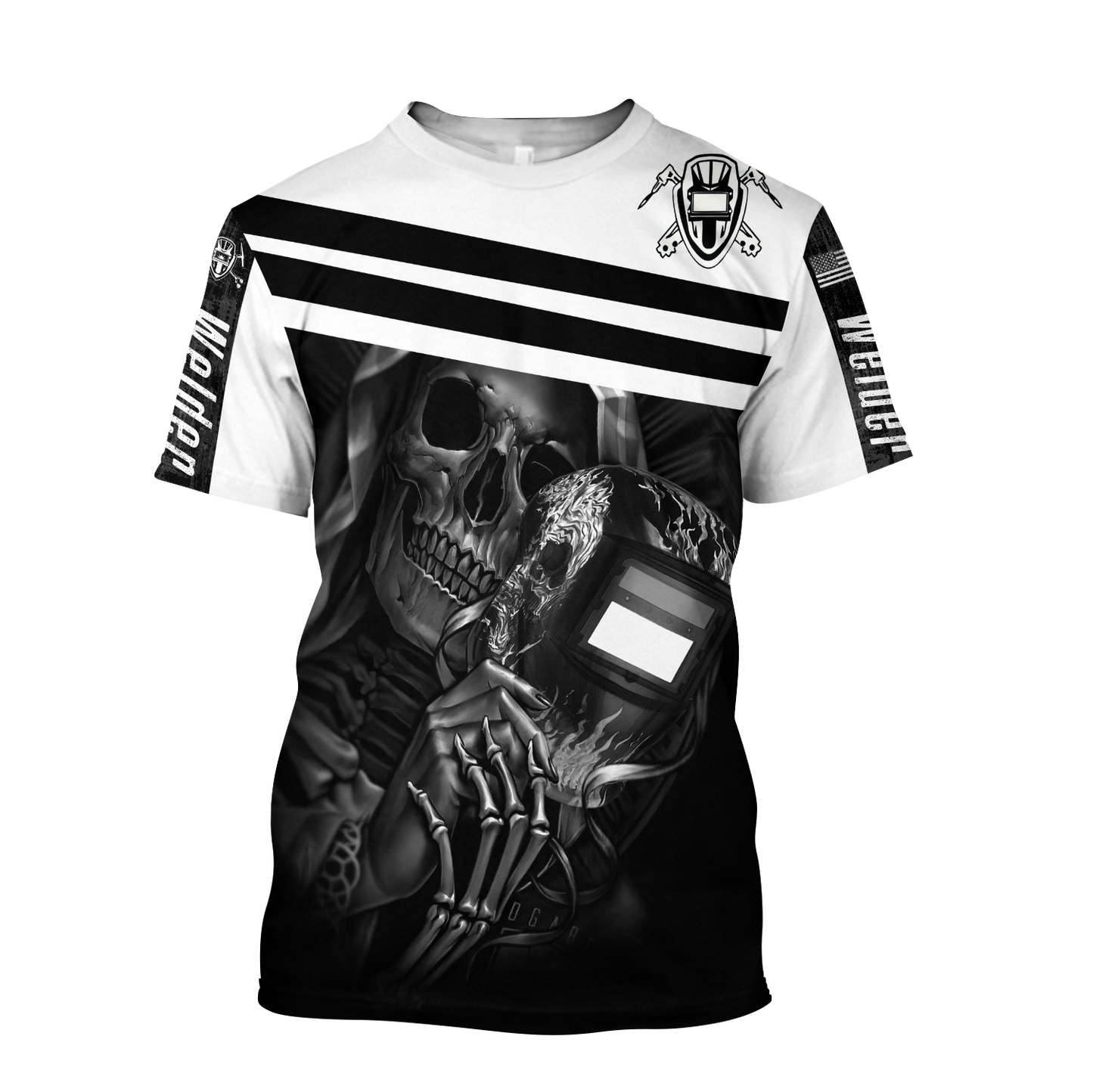 Premium Unisex All Over Printed Skull Welder Shirts MEI