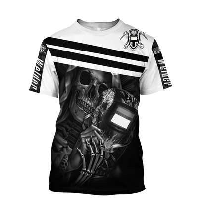 Premium Unisex All Over Printed Skull Welder Shirts MEI