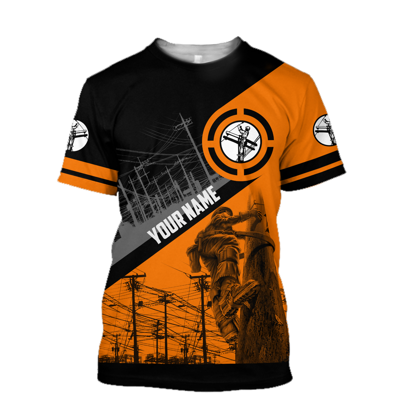 Premium Custom Name Unisex All Over Printed Lineman Shirts MEI