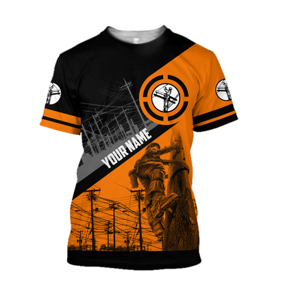 Premium Custom Name Unisex All Over Printed Lineman Shirts MEI