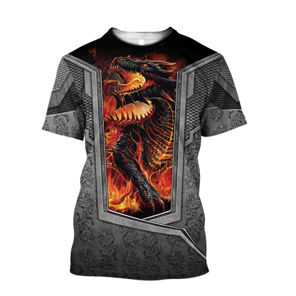 3D Tattoo and Dungeon Dragon Hoodie HAC27126-Apparel-NM-T-shirt-S-Vibe Cosy™