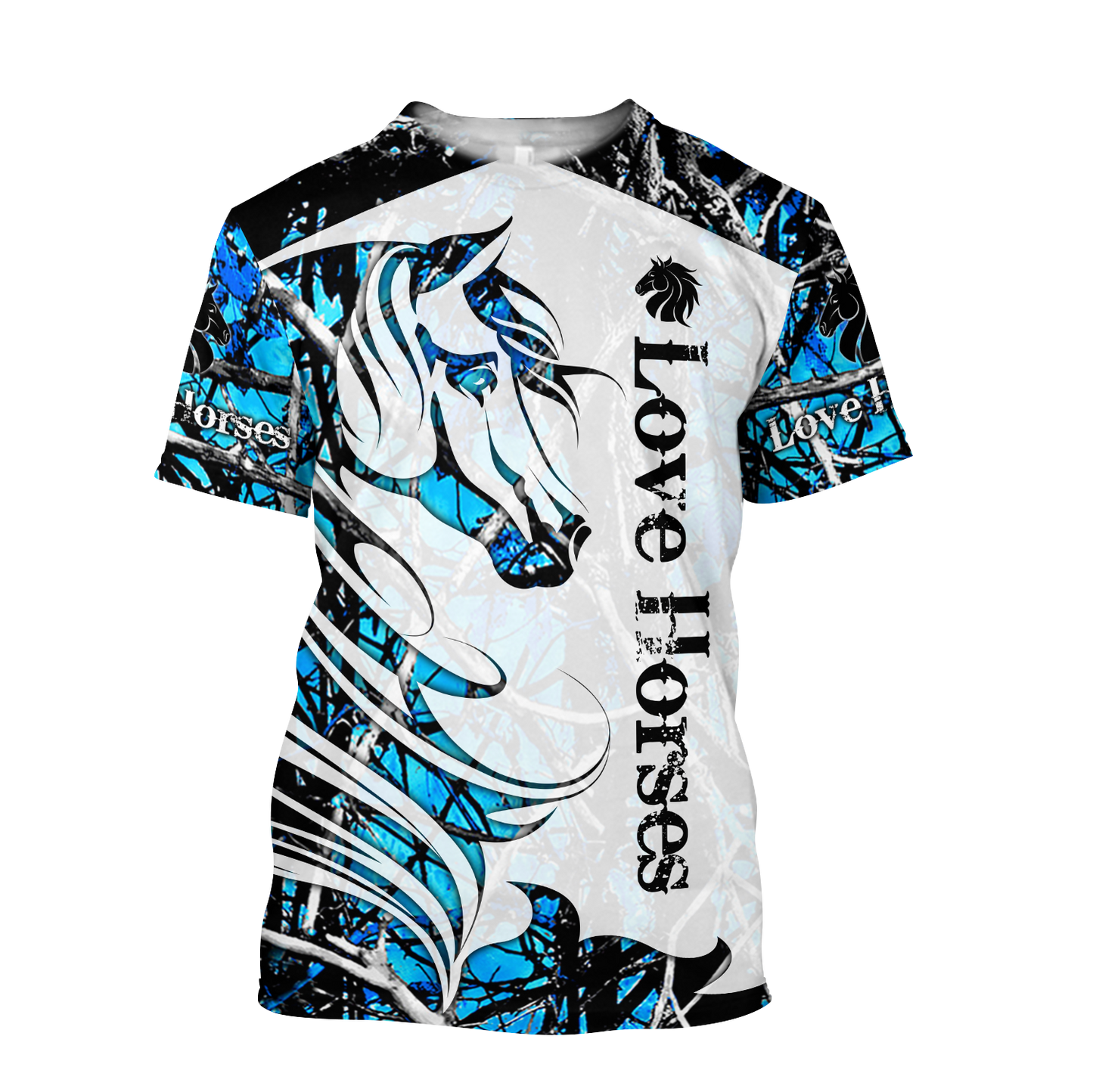 Horse Camo Blue Pattern 3D All Over Printed Shirts Pi050502 - Amaze Style™-Apparel