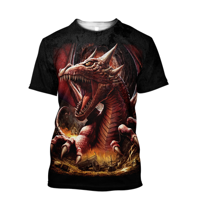 3D Armor Tattoo and Dungeon Dragon Hoodie HAC140101-Apparel-NM-T-shirt-S-Vibe Cosy™
