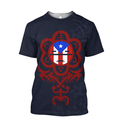 Puerto Rico Sol Taino All Over Print Shirts And Short NTN06202001-Apparel-TQH-T-Shirt-S-Vibe Cosy™