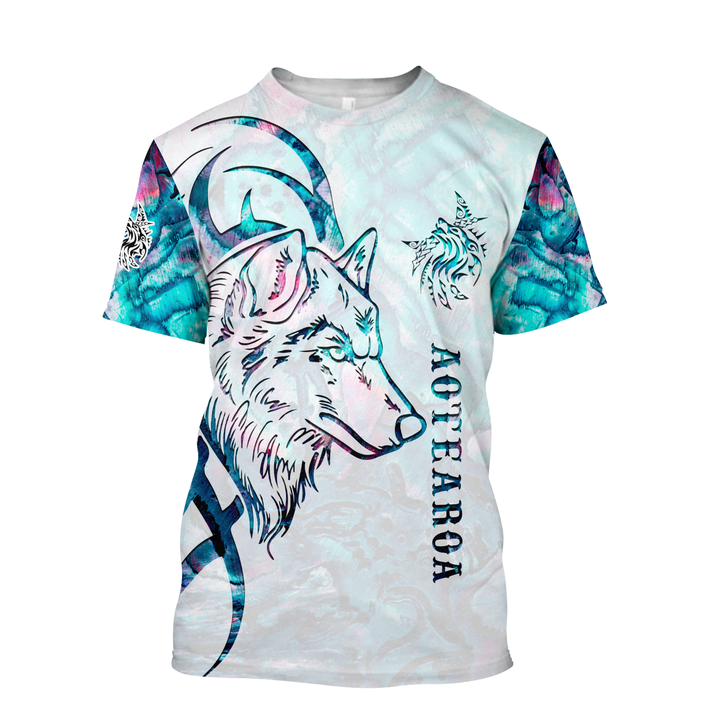 Paua shell wolf tattoo 3d all over printed shirt and short for man and women