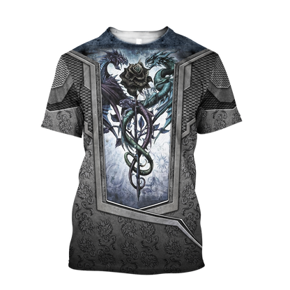 3D Tattoo and Dungeon Dragon Hoodie HAC020114-Apparel-NM-T-shirt-S-Vibe Cosy™