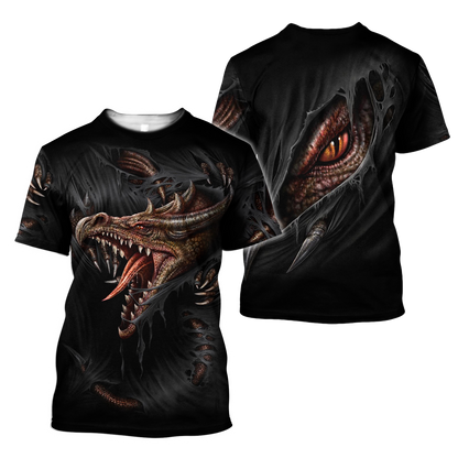 3D Armor Tattoo and Dungeon Dragon Hoodie Pi150104 - Amaze Style™-Apparel