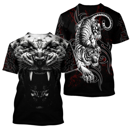 Tattoo White Tiger  3D All Over Printed Unisex Shirts