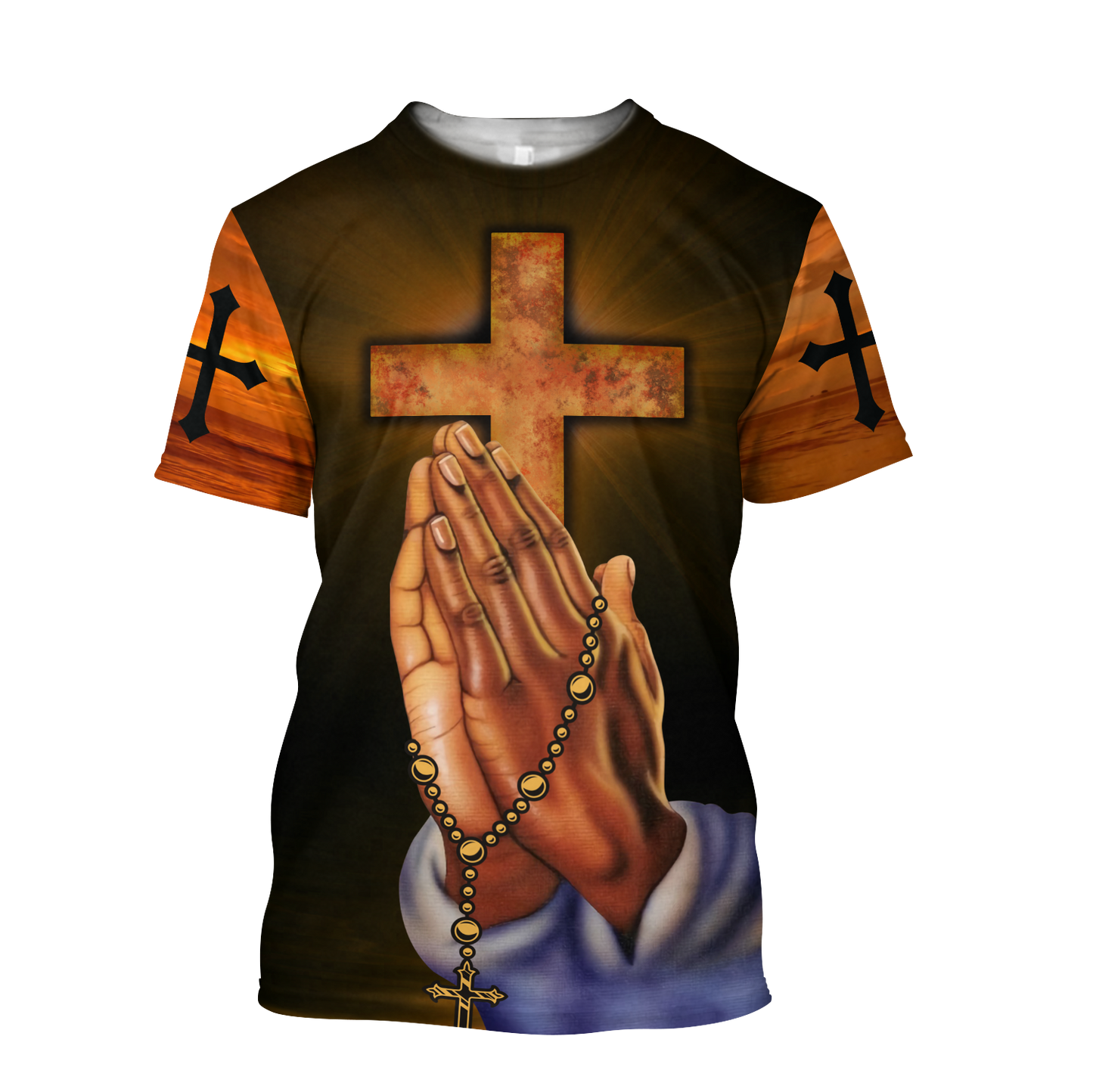 I CAN DO ALL THINGS THROUGH CHRIST WHO STRENGTHENS ME GOD HAND CROSS ALL OVER PRINTED SHIRTS