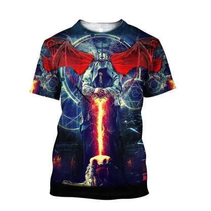 Death & Live Gothic Art  3D Over Printed Hoodie for Men and Women-ML
