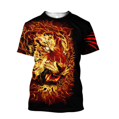 Firer Tiger 3D Over Printed Hoodie Cloak for Men and Women-ML