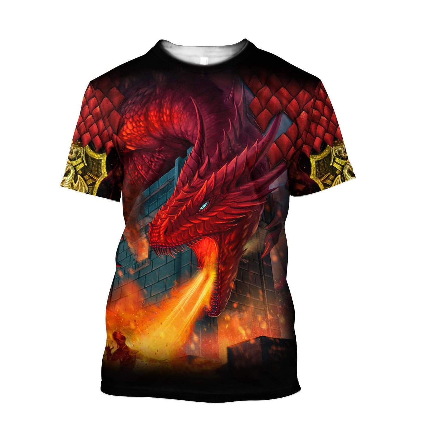 Fire Dragon 3D Over Printed Hoodie for Men and Women-ML