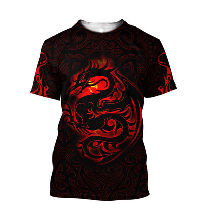 Dragon Tribal Tattoo Art 3D Over Printed Hoodie Tshirt for Men and Women-ML