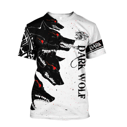 Dark Wolf 3D Over Printed Hoodie for Men and Women-ML