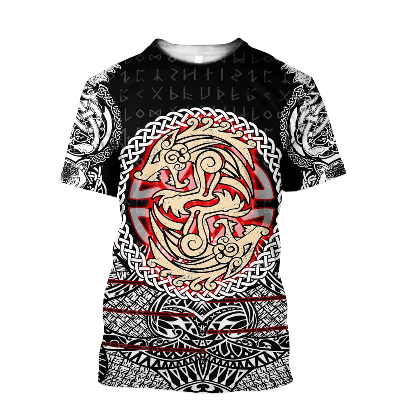 Fenrir Viking Tattoo 3D Over Printed Hoodie for Men and Women-ML