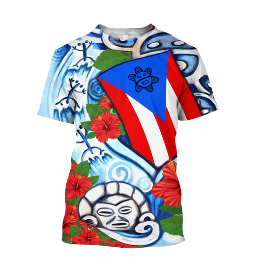 Puerto Rico Sol Taino Art Painting Shirt QB06202004-Apparel-TQH-T-Shirt-S-Vibe Cosy™
