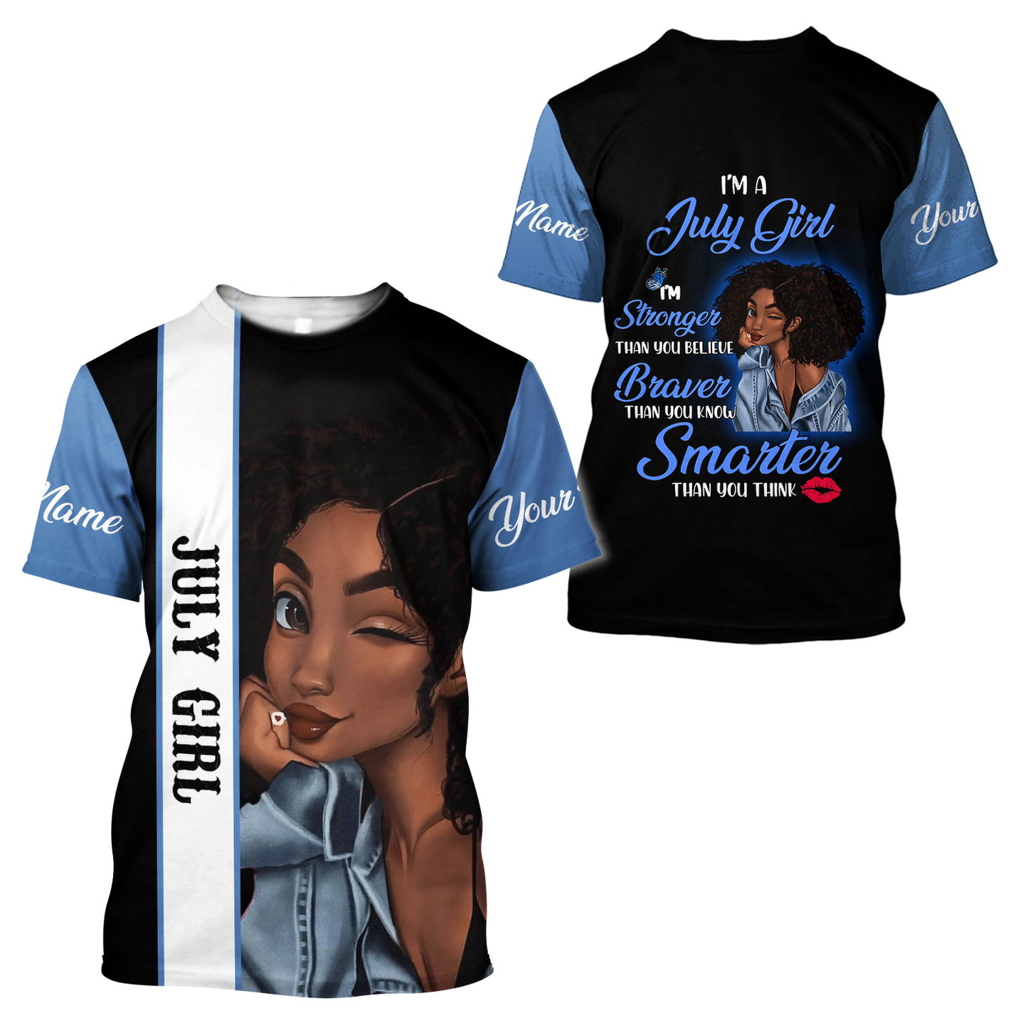 July Girl Customize Name 3D All Over Printed Shirts For Women MH1011200S7