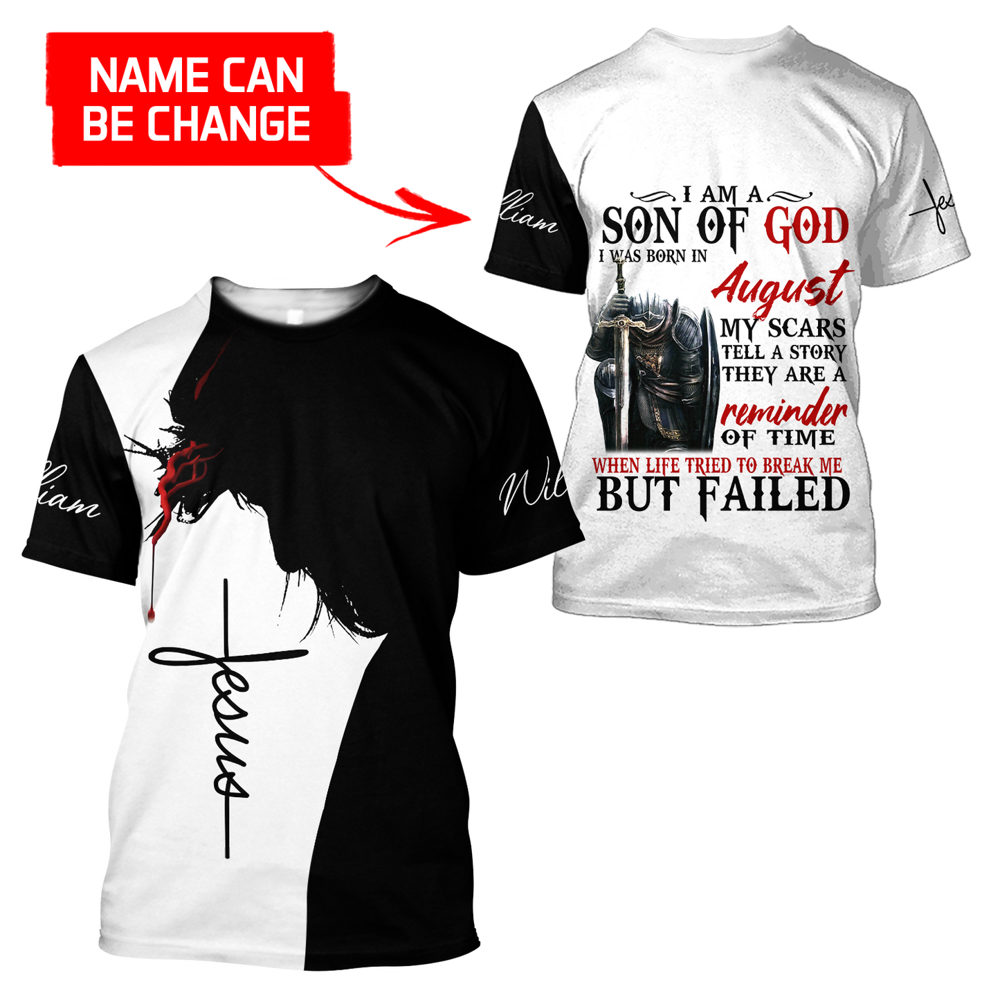 August Guy - Son of God Custome Name 3D All Over Printed Hoodie