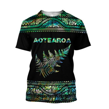 Aoteatoa New Zealand Maori Silver Fern - Paua Shell 3d all over printed shirt and short for man and women
