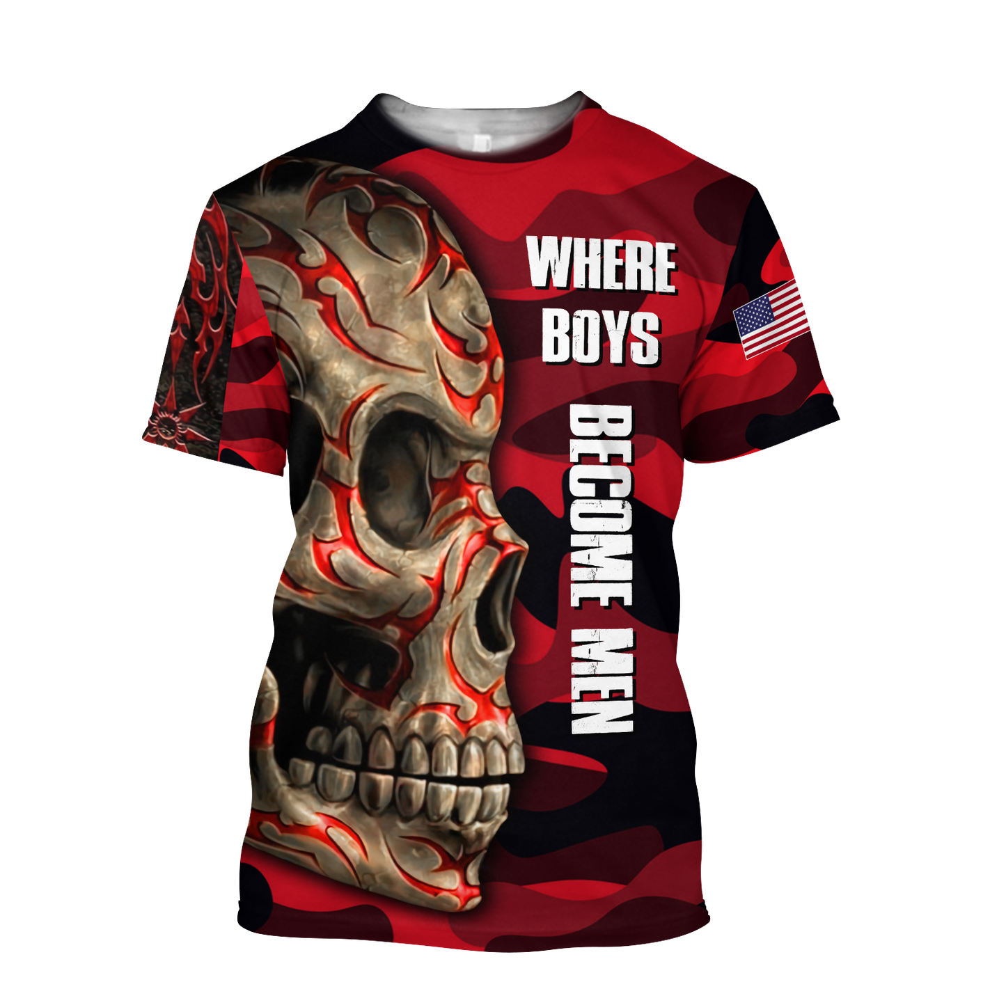 Love Skull tattoos red 3D all over printed for man and women QB06062003S