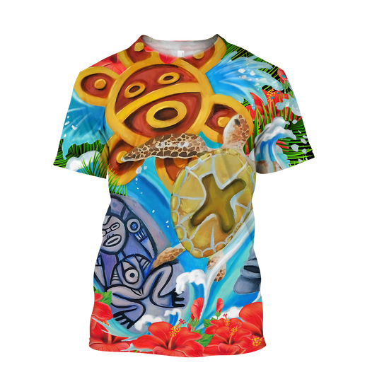 Puerto Rico Summer Sol Taino Shirt QB06232001-Apparel-TQH-T-Shirt-S-Vibe Cosy™
