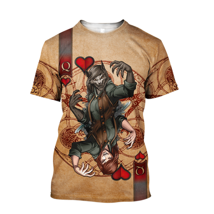 Wolf Poker All Over Printed Unisex Deluxe Hoodie ML