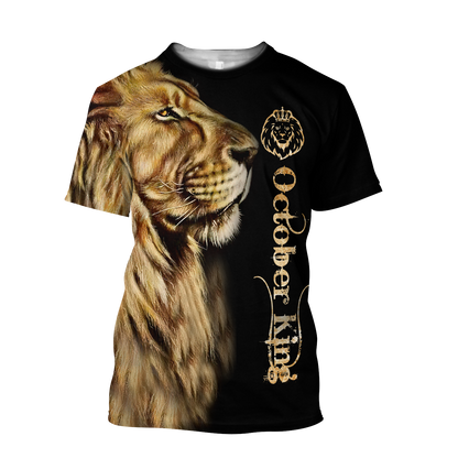 Custom Name October King 3D All Over Printed Unisex Shirts