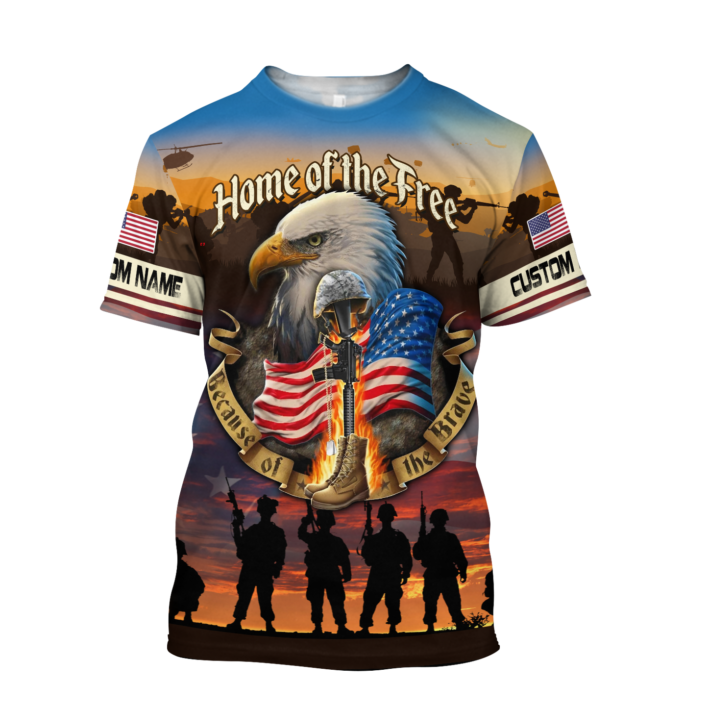 US Veteran Home Of The Free 3D All Over Printed Shirts DQB10132004