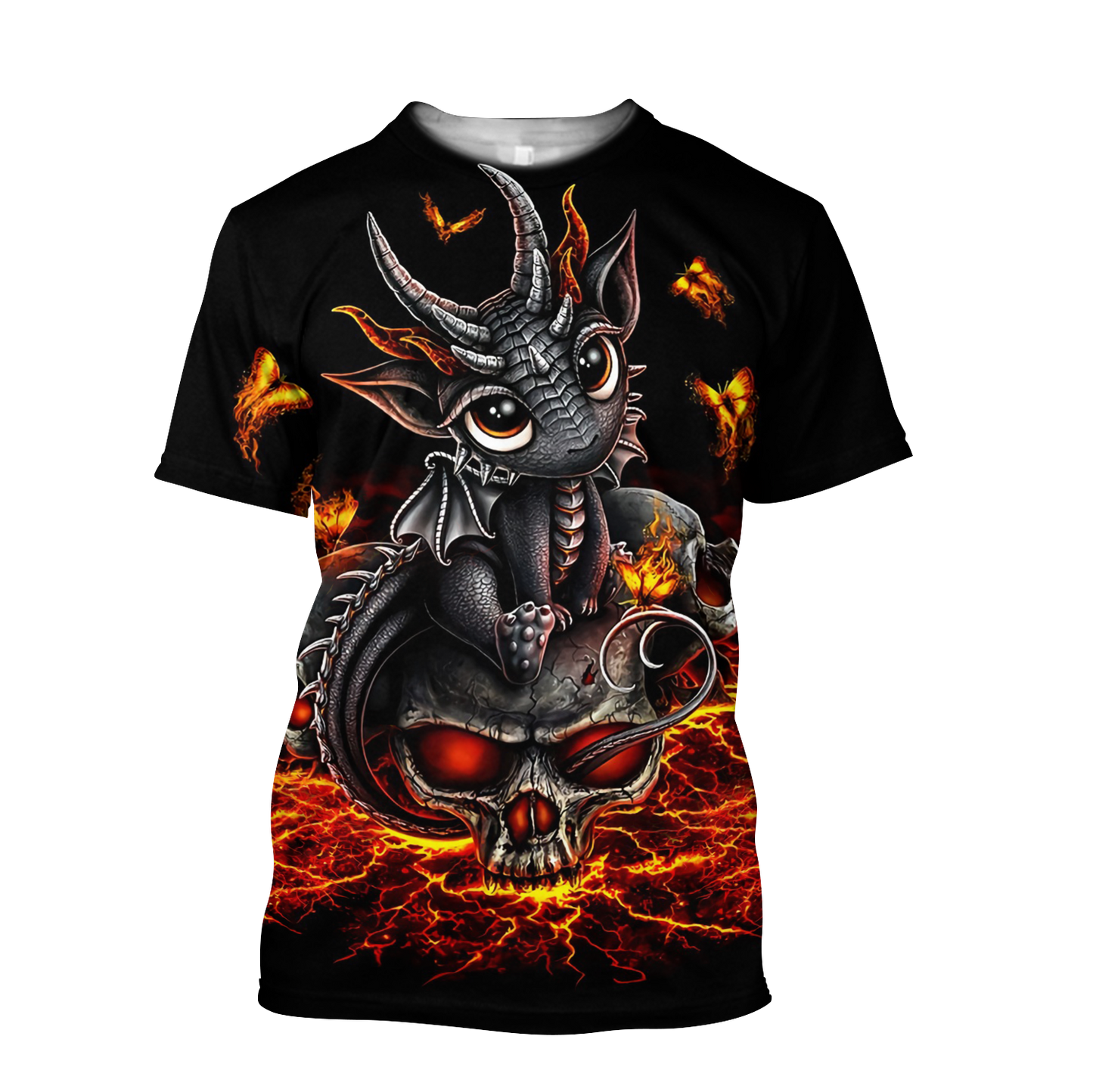 Love Skull dragon red 3D all over printed for man and women