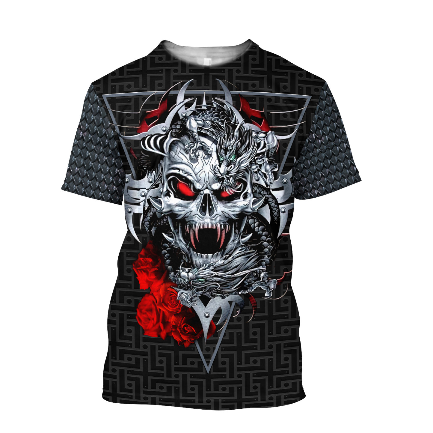 Love dragon Skull red 3D all over printed for man and women QB06152002