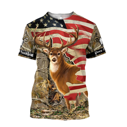 Deer Hunting America Flag 3D All Over Printed Shirts HHT11092032-LAM