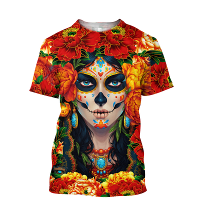 All Over Printed Day Of The Dead Skull HHT01092005-MEI