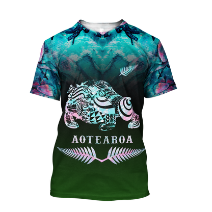 New zealand maori bulldog tattoo paua 3d all over printed shirt and short for man and women