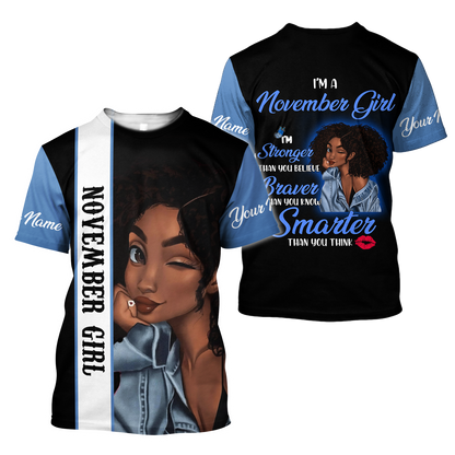 November Girl 3D All Over Printed Shirts For Women