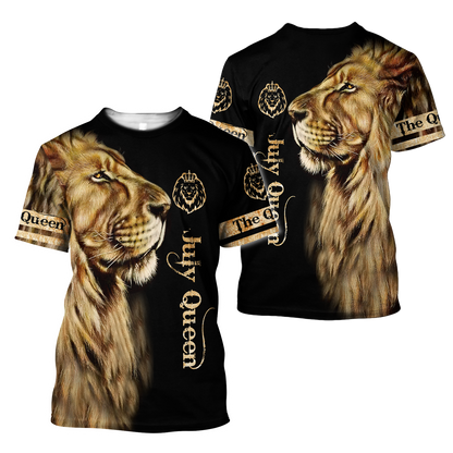 July Lion Queen 3D All Over Printed Shirt for Women