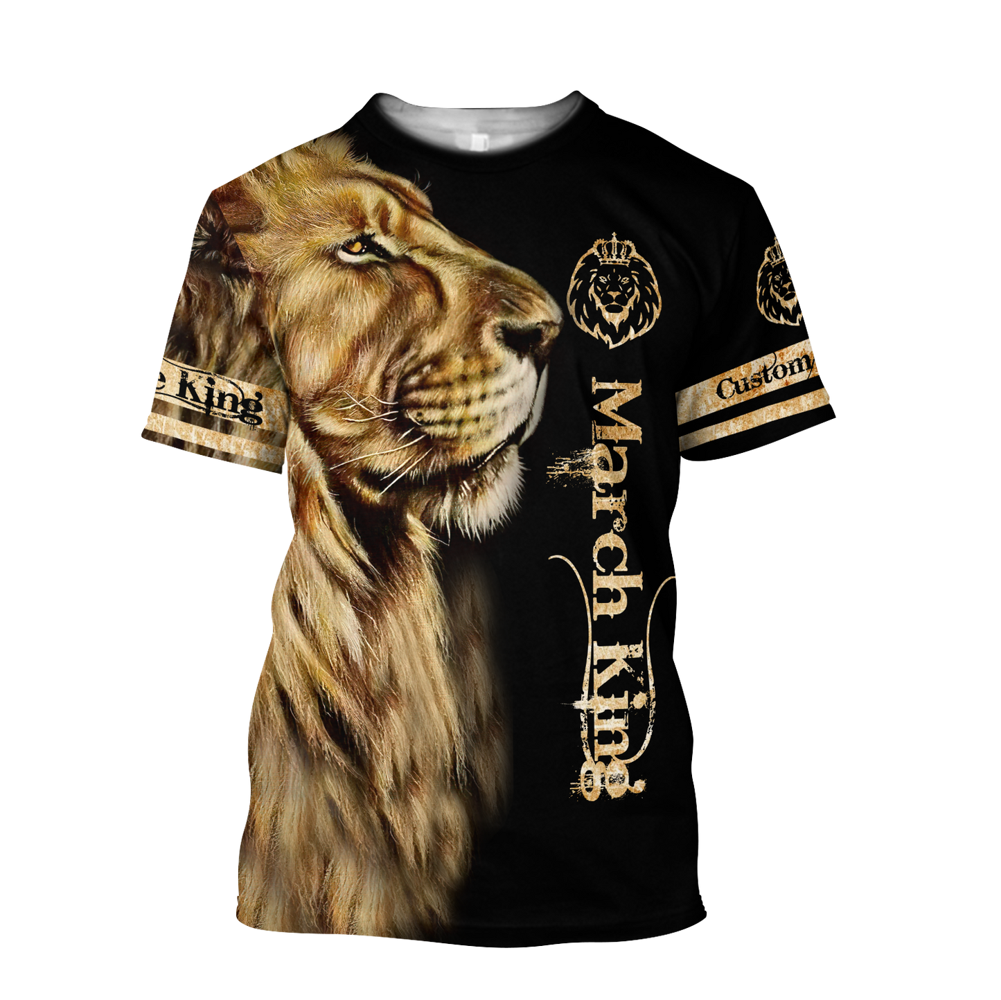 Custom Name March King Lion 3D All Over Printed Unisex Shirt