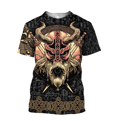 Love Skull Viking 3D all over printed for man and women QB06062004