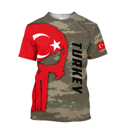 Turkey Skull Flag Camo Style 3D All Over Printed Hoodie Shirt Limited by SUN QB06232006