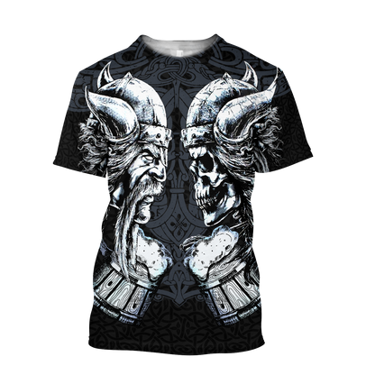 Love beer skull & viking 3D all over printed for man and women