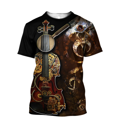 Steampunk Violin Mechanic All Over Printed Hoodie For Men and Women TN