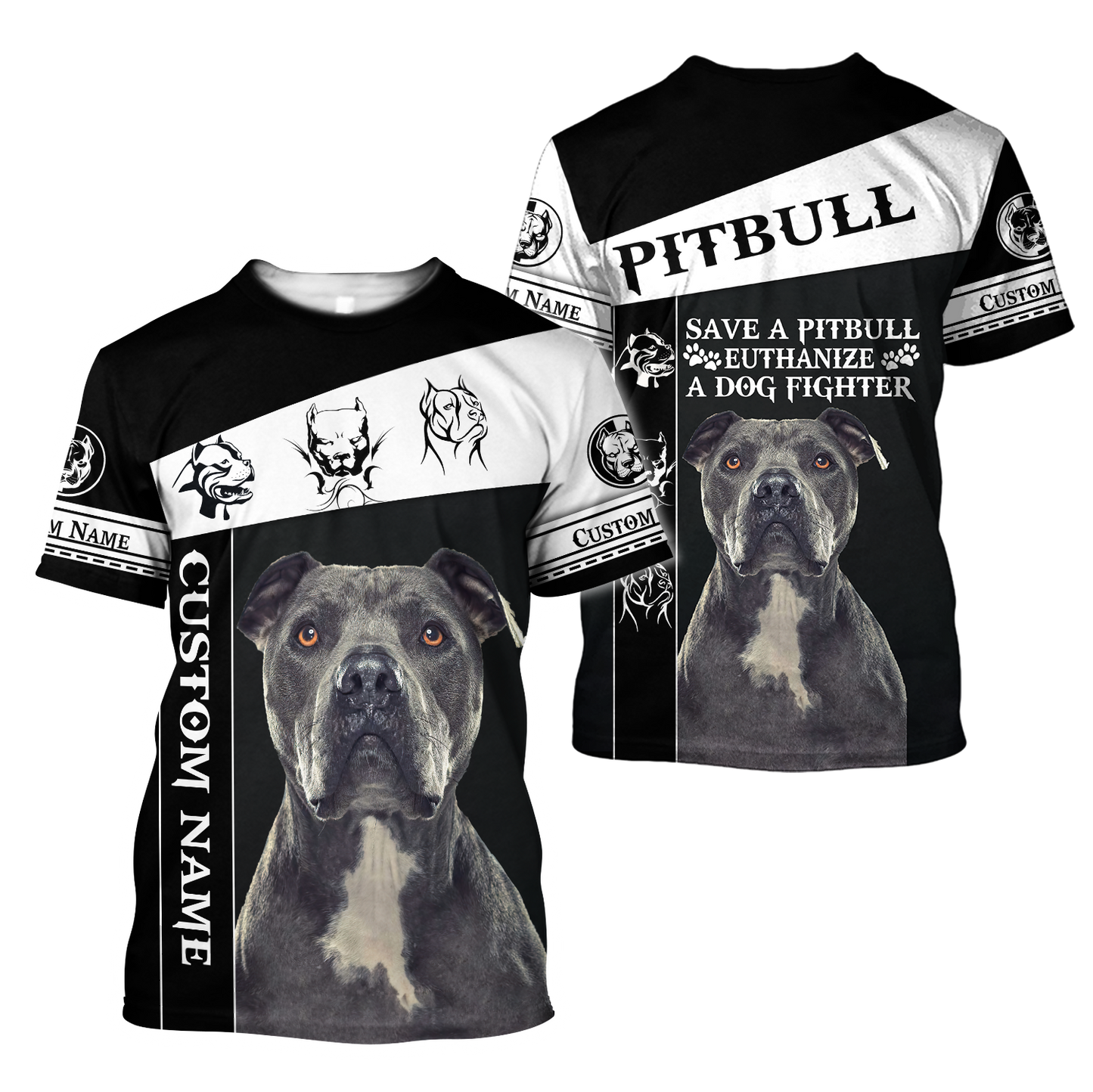 Personalized Save A Pitbull Euthanize A Dog Fighter  Hoodie Shirt for Men and Women HHT07102011