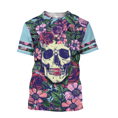 Rose Love Skull 3D all over printed for man and women QB05252004 - Amaze Style™-Apparel