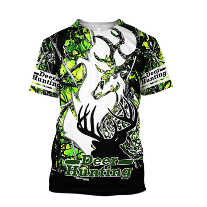 Light Green Deer Hunting 3D All Over Printed Shirts For Men HHT10092029-LAM