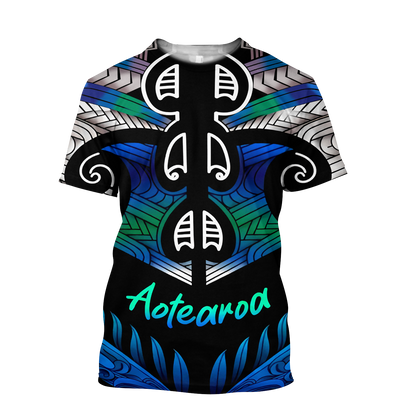 Aoteatoa New Zealand Maori 3d all over printed shirt and short for man and women