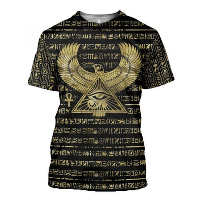 3D Printed Egyptian Eye of Horus and Hieroglyphs Clothes Shirt Hoodie MP120302 - Amaze Style™-Apparel