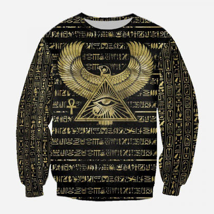 3D Printed Egyptian Eye of Horus and Hieroglyphs Clothes Shirt Hoodie MP120302 - Amaze Style™-Apparel